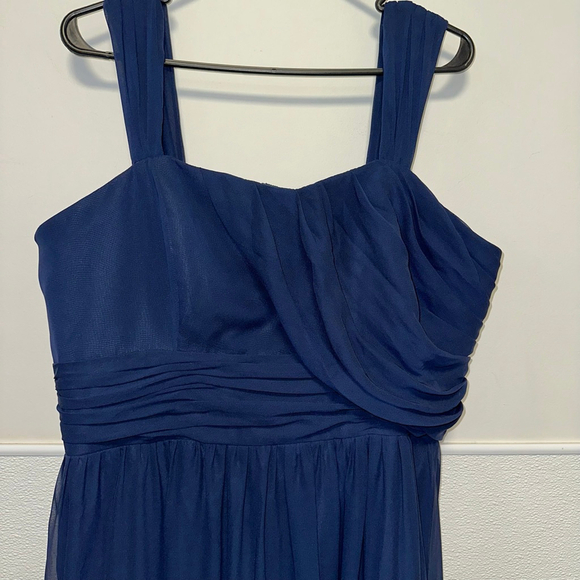 Women's Alfred Angelo Navy Maxi Dress Size 18 Wedding Formal Chiffon Prom Plus - Picture 3 of 12